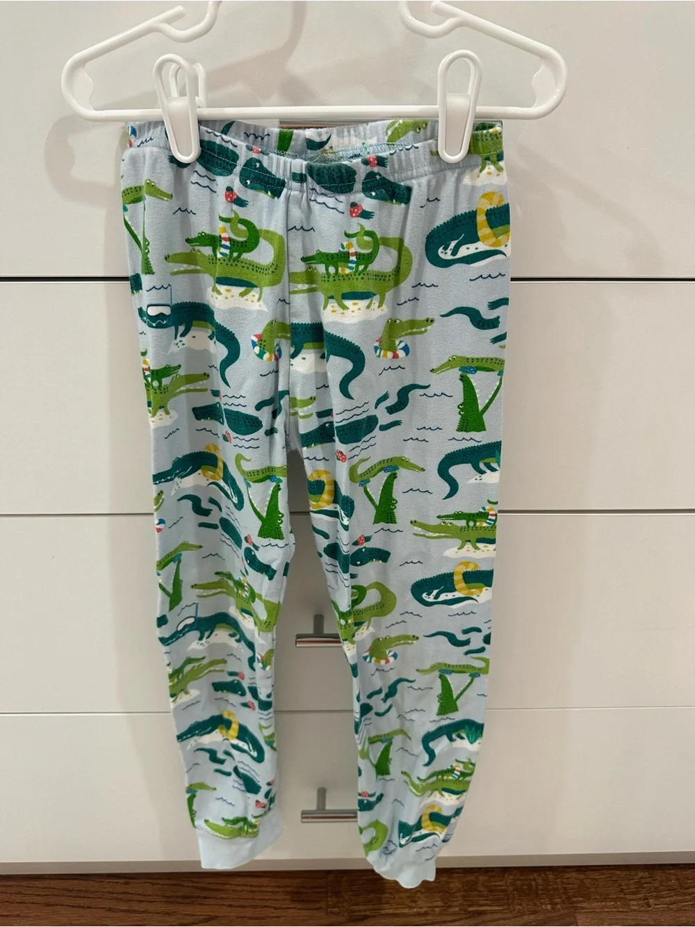 Janie and Jack Light Blue Crocodile Print Boys Pajamas Size 7